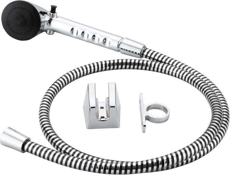 gcbcrit RV Shower Head with Hose, Outdoor Shower, Non-Metallic Outdoor RV Shower Kits Replacement, Camper Shower Head Kits with Hose Guide and Shower Wand Bracket Holder (Chrome) - Image 1